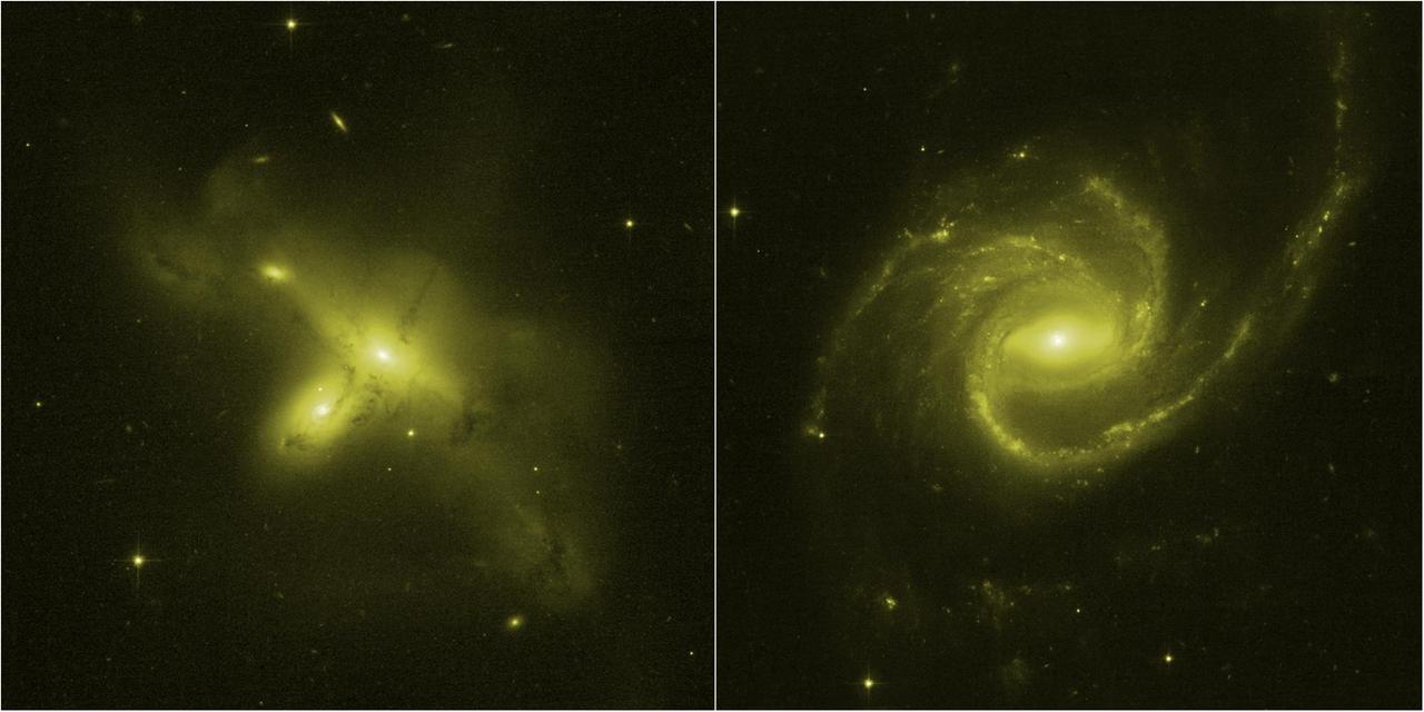 Sehnsüchtig erwartete Galaxien: Die beiden ersten Hubble-Beobachtungen nach fünf Wochen Zwangspause Sehnsüchtig erwartete Galaxien: Die beiden ersten Hubble-Beobachtungen nach fünf Wochen Zwangspause