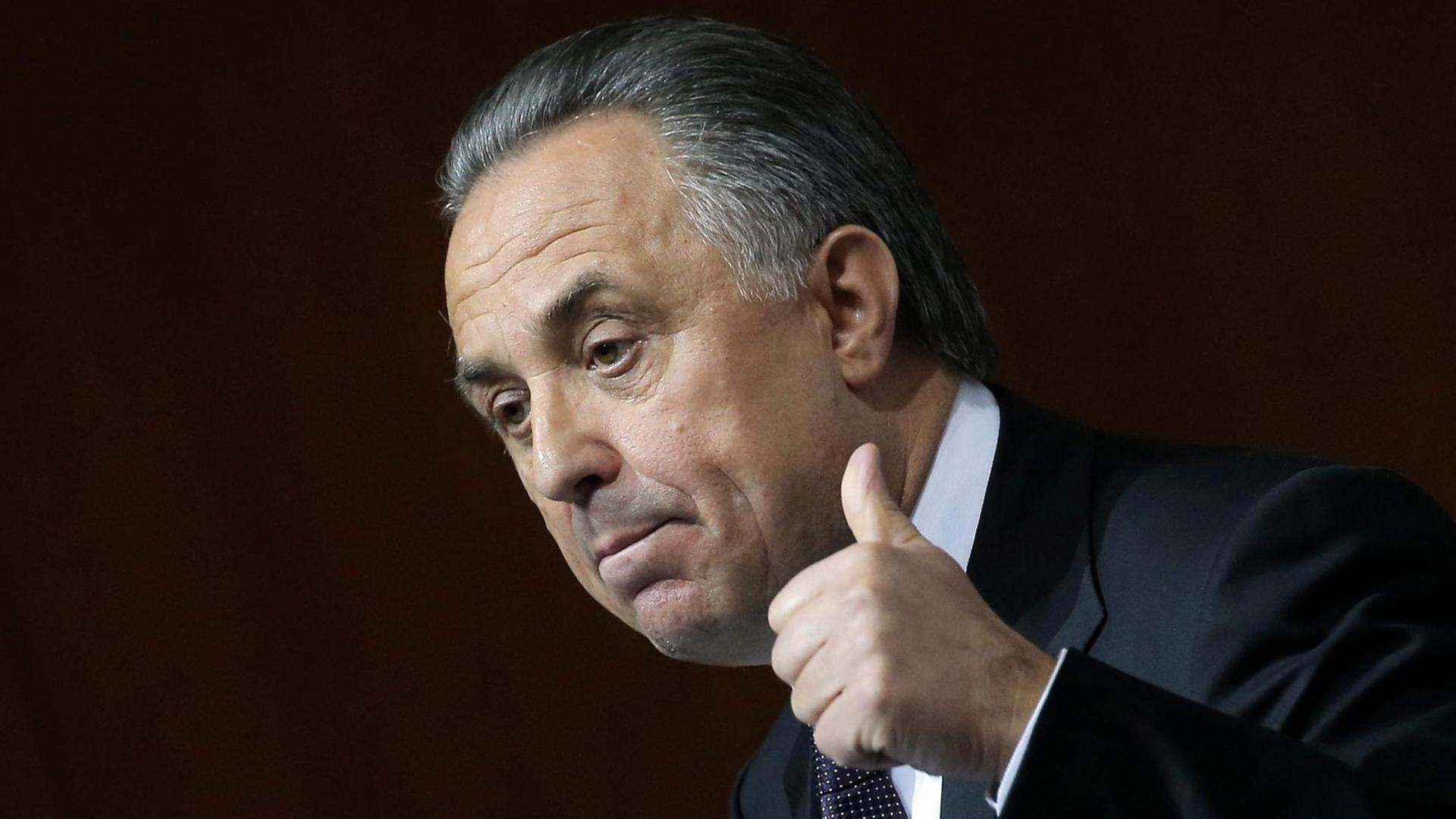 Der russische Sportminister Witali Mutko nach seiner Wiederwahl Der russische Sportminister Witali Mutko nach seiner Wiederwahl