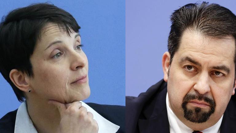 Die AfD-Vorsitzende Frauke Petry und Aiman Mazyek, Vorsitzender des Zentralrats der Muslime. Die AfD-Vorsitzende Frauke Petry und Aiman Mazyek, Vorsitzender des Zentralrats der Muslime.