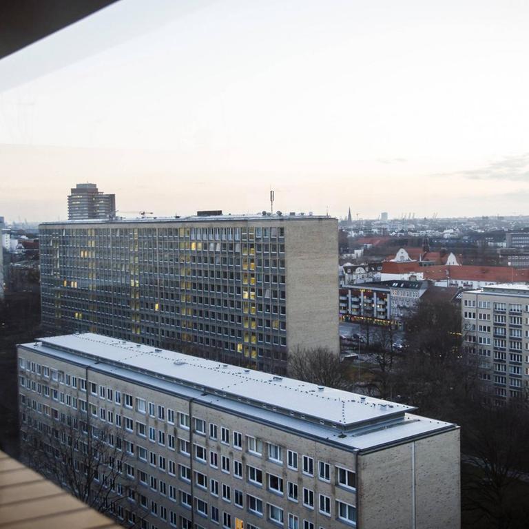 Blick aus einem der Grindelhochhäuser in Hamburg-Eimsbüttel.
