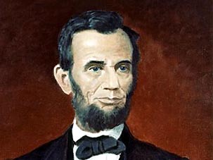 Porträt von Abraham Lincoln, 16. Präsident der Vereinigten Staaten von Amerika. Gemalt wurde das Bild von US-Präsident Dwight D. Eisenhower.