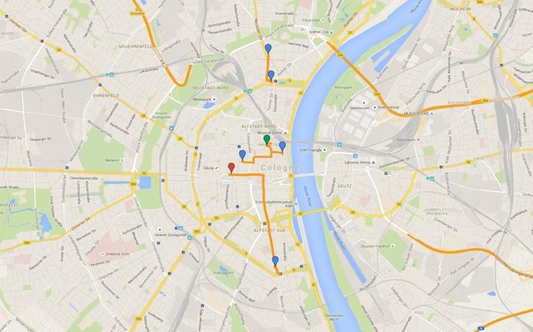 Karte von Köln. Karte von Köln.