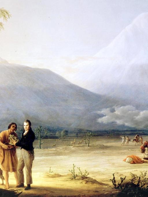 Zeitgenössisches Bild von Alexander von Humboldt und Aimé Bonplan in den Anden.