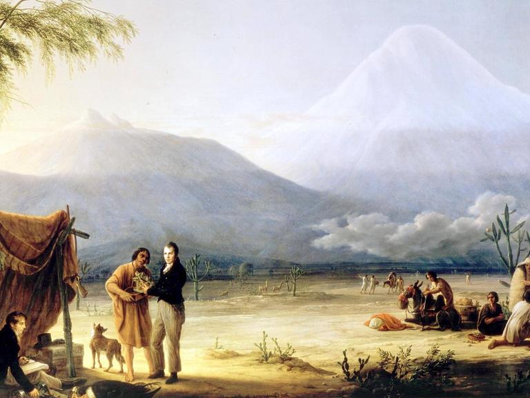 Zeitgenössisches Bild von Alexander von Humboldt und Aimé Bonplan in den Anden.