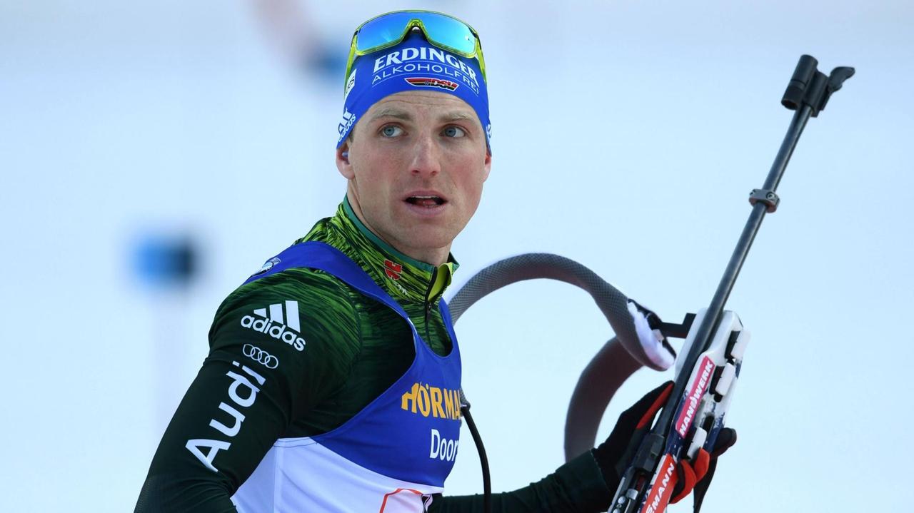 Erik Lesser beim Biathlon-Weltcup in Ruhpolding 2018. Erik Lesser beim Biathlon-Weltcup in Ruhpolding 2018.