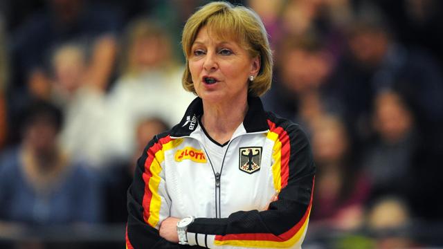 Die deutsche Bundestrainerin Ulla Koch, aufgenommen am 30.03.2013 in der Richard-Hartmann-Halle in Chemnitz (Sachsen) im Rahmen eines Turn-Länderkampfs.