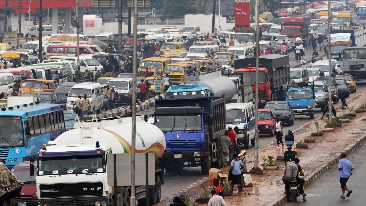 Verkehrsstau in der nigerianischen Hauptstadt Lagos.