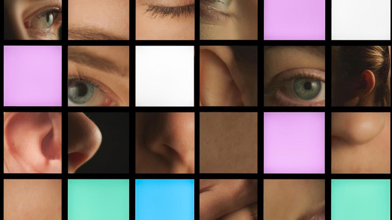 Ausschnitte von Teilen des Gesichts der Teilnehmerin am Experiment. Ausschnitte von Teilen des Gesichts der Teilnehmerin am Experiment.