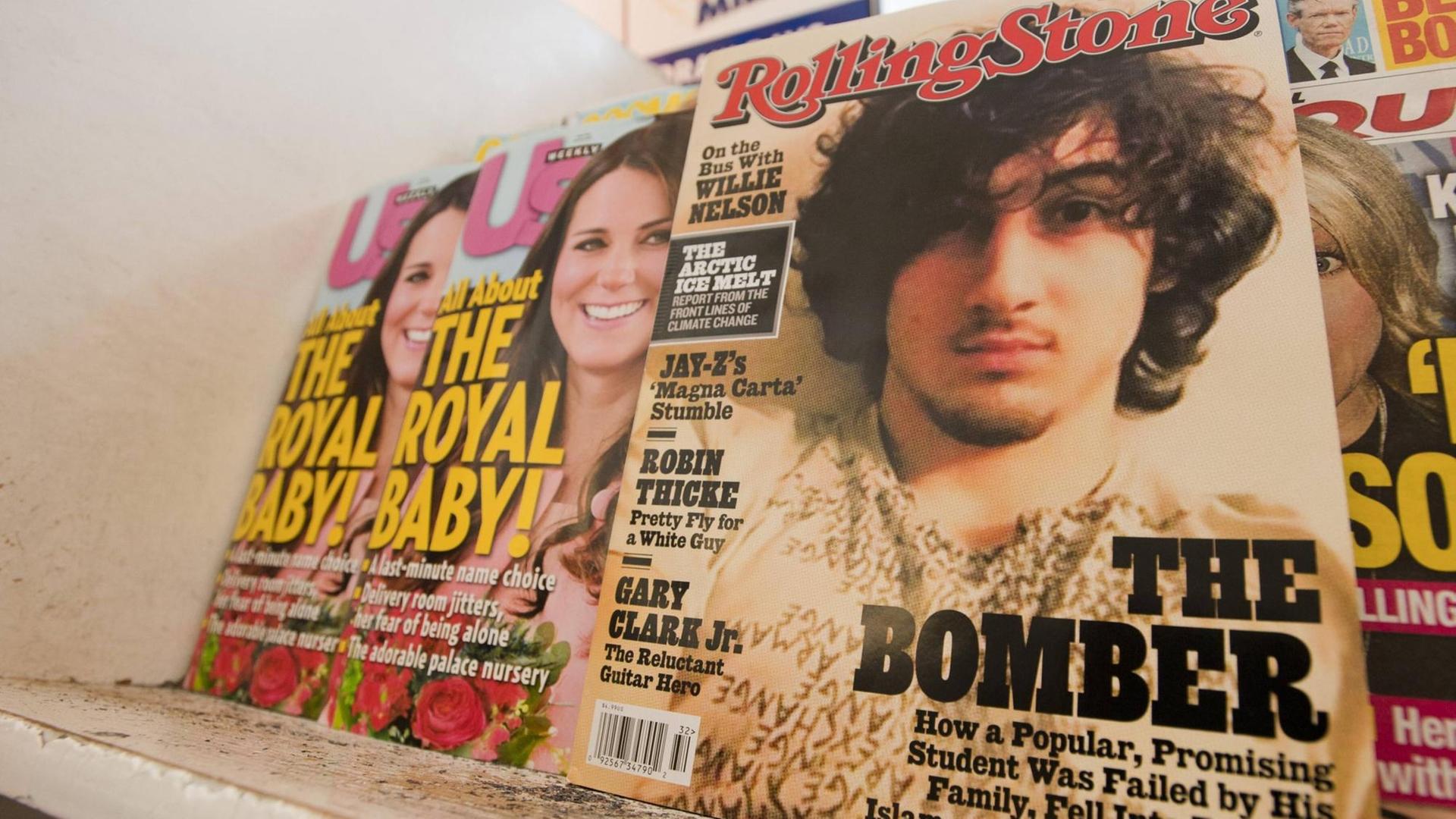 Die "Rolling Stone"-Ausgabe vom 1. August 2013, auf dem Titelblatt ist der Boston-Marathon-Bomber zu sehen Die "Rolling Stone"-Ausgabe vom 1. August 2013, auf dem Titelblatt ist der Boston-Marathon-Bomber zu sehen