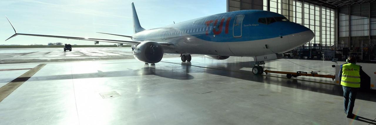 Das Foto zeigt von Januar 2018 zeigt die Übergabe der ersten Boeing 737 Max 8 am Brüsseler Flughafen an die Reisegesellschaft TUI. Das Foto zeigt von Januar 2018 zeigt die Übergabe der ersten Boeing 737 Max 8 am Brüsseler Flughafen an die Reisegesellschaft TUI.