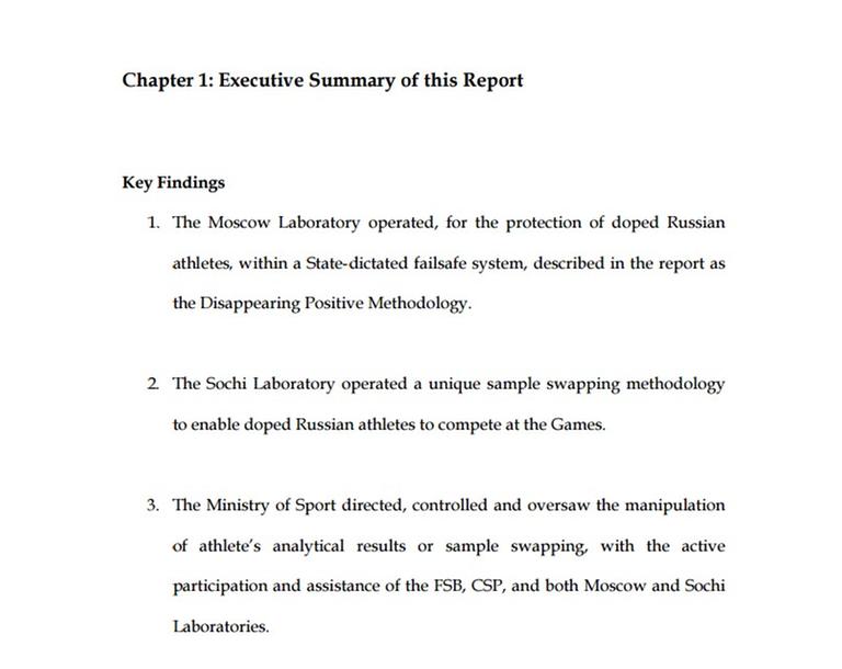 Die wichtigsten Erkenntnisse aus dem WADA-Bericht auf Englisch.