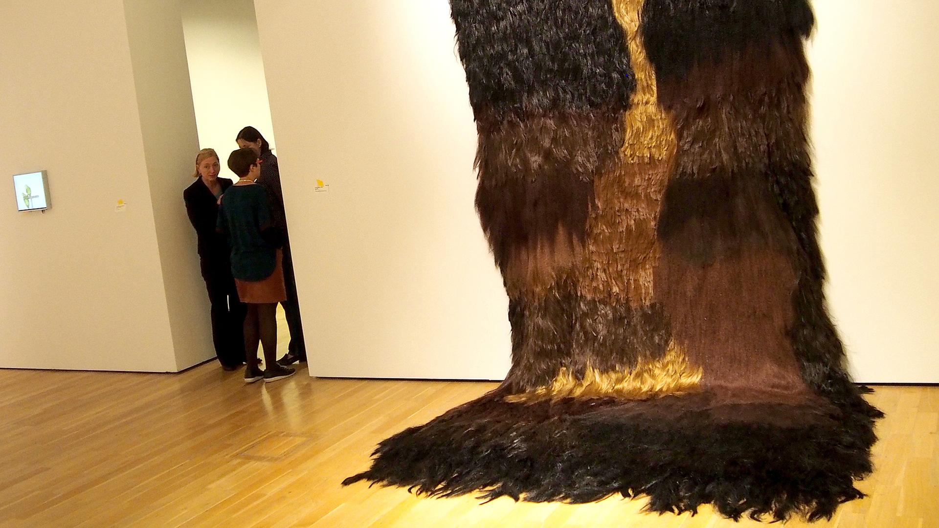 Die Arbeit "The Field" von der mexikanischen Künstlerin Teresa Serrano ist aus Frauenhaaren hergestellt. Sie gehört zu rund 150 Exponaten im Kunstmuseum Wolfsburg. Die Arbeit "The Field" von der mexikanischen Künstlerin Teresa Serrano ist aus Frauenhaaren hergestellt. Sie gehört zu rund 150 Exponaten im Kunstmuseum Wolfsburg.