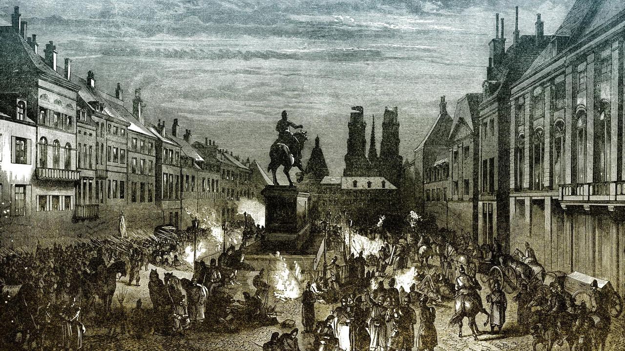 Historische Zeichnung, Einzug der Deutschen Truppen nach der Schlacht von Orleans am 4. Dezember 1870, Deutsch-Französischer Krieg von 1870 - 1871 zwischen dem Kaiserreich Frankreich und dem Königreich Preußen. Historische Zeichnung, Einzug der Deutschen Truppen nach der Schlacht von Orleans am 4. Dezember 1870, Deutsch-Französischer Krieg von 1870 - 1871 zwischen dem Kaiserreich Frankreich und dem Königreich Preußen.