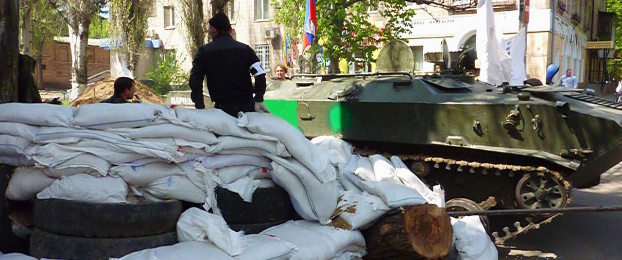 In Slawjansk halten pro-russische Kräfte noch immer öffentliche Gebäude besetzt