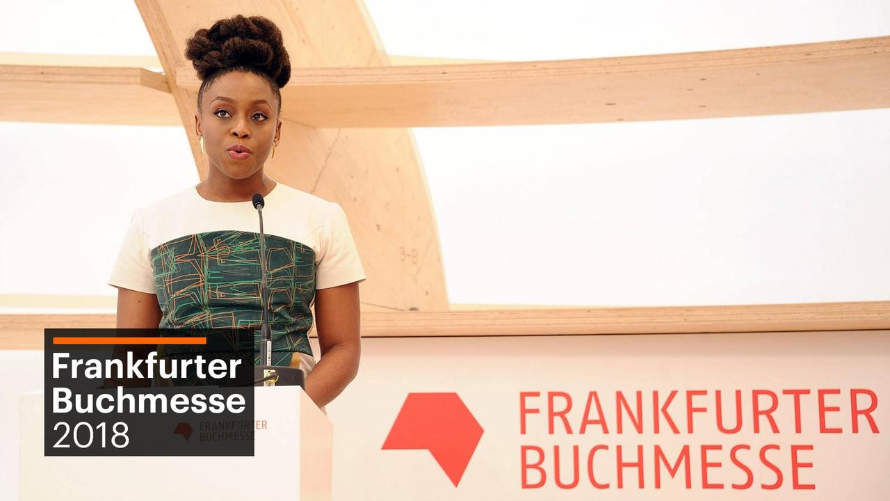 Schriftstellerin Chimamanda Ngozi Adichie am 09.10.2018 auf der Frankfurter Buchmesse Schriftstellerin Chimamanda Ngozi Adichie am 09.10.2018 auf der Frankfurter Buchmesse