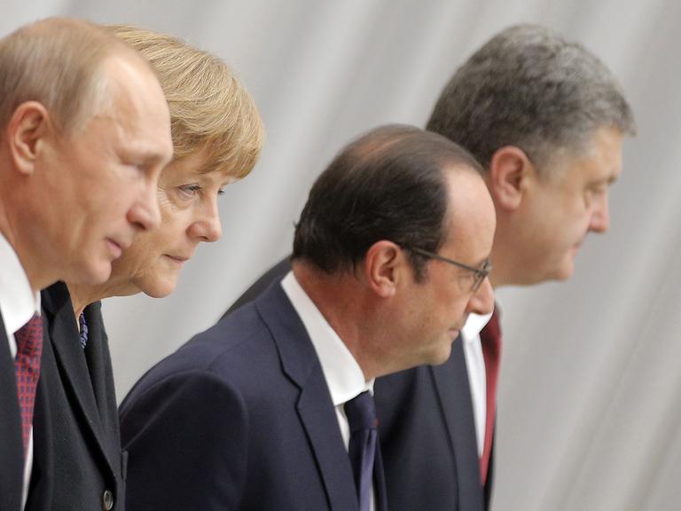 Putin, Merkel, Hollande, Poroschenko.