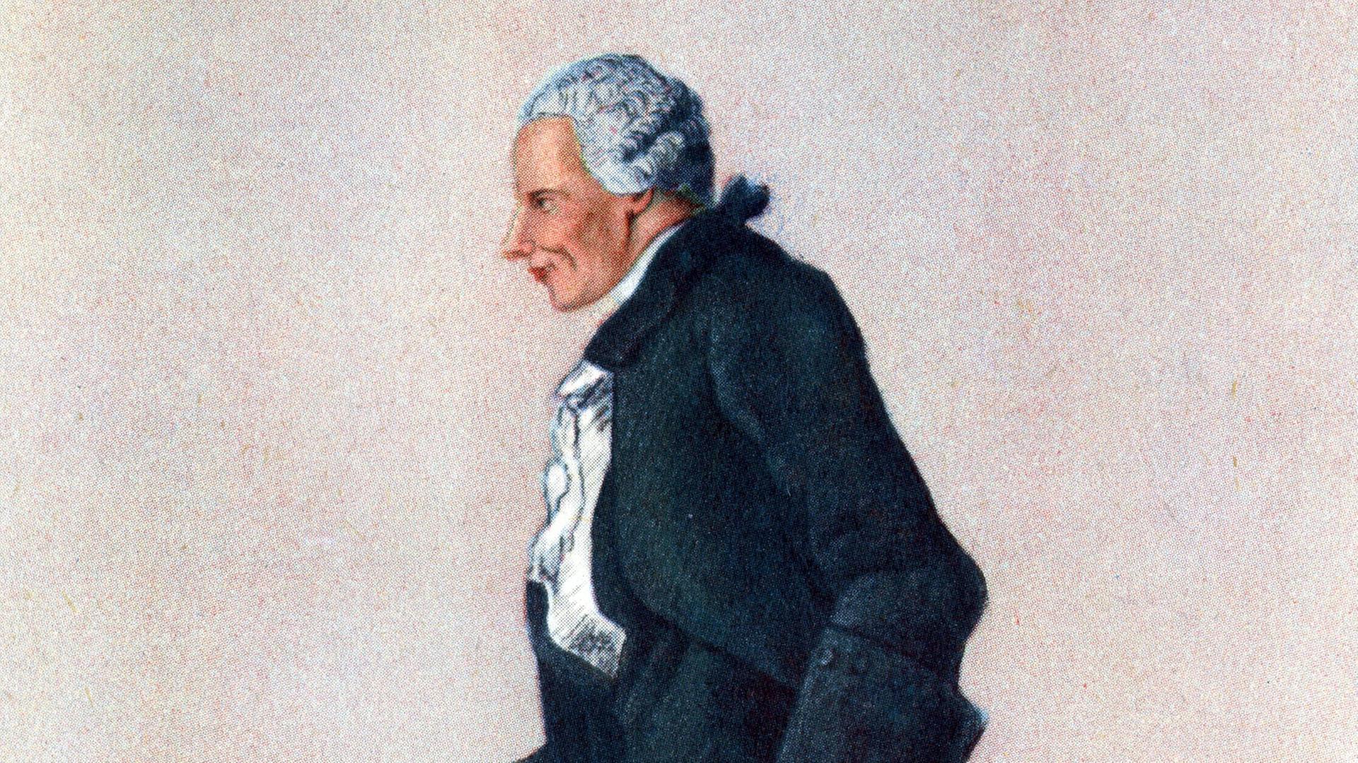 Der Schriftsteller Laurence Sterne (1713-1768) auf einer Zeichnung Louis Carmontelle Der Schriftsteller Laurence Sterne (1713-1768) auf einer Zeichnung Louis Carmontelle