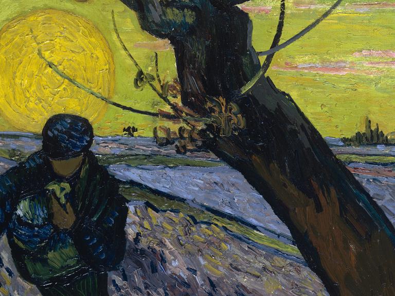 Ausschnitt aus dem Gemälde "Sämann bei untergehender Sonne" von Vincent van Gogh, Arles, November 1888.