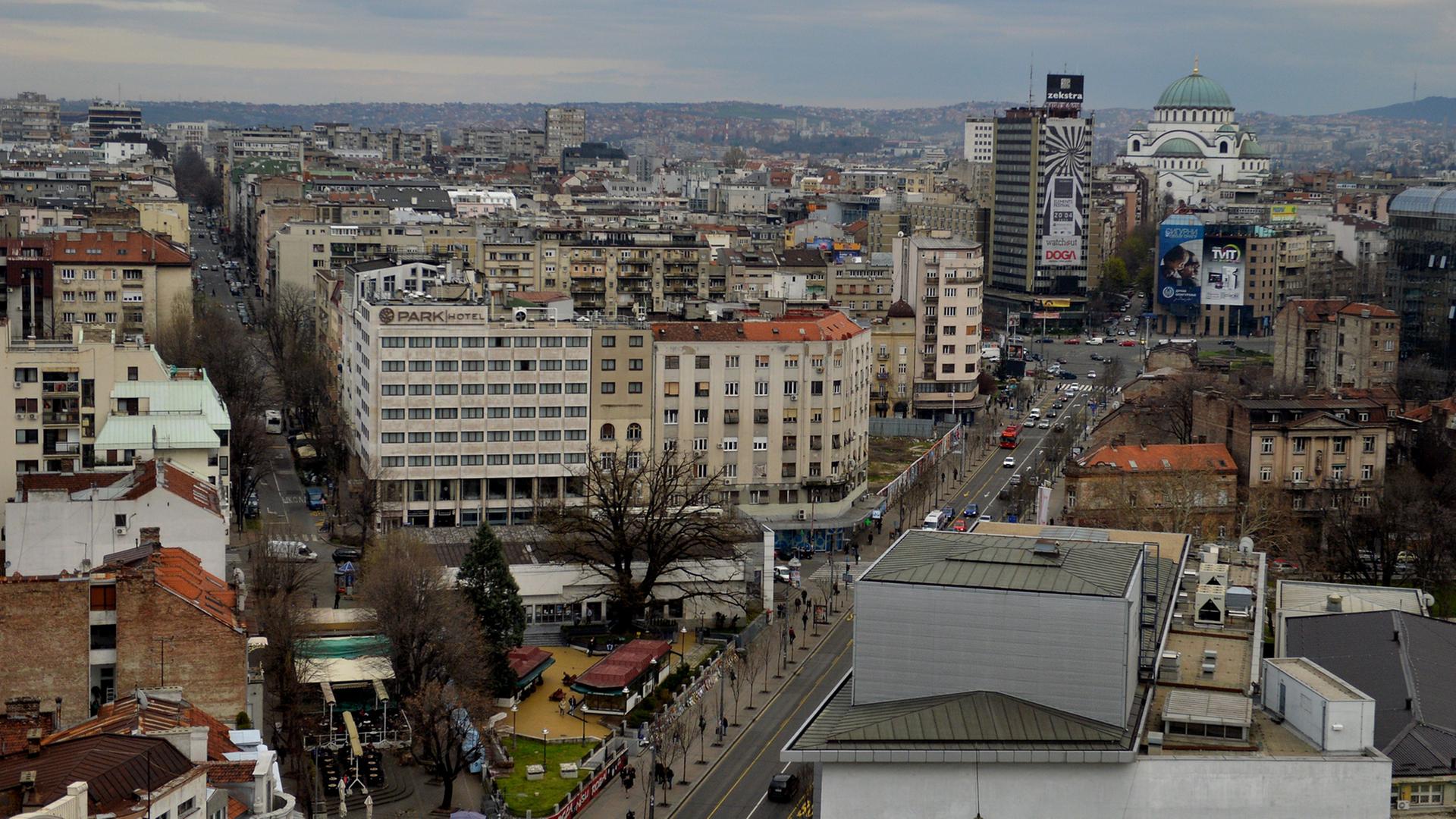 Blick auf Serbiens Hauptstadt Belgrad
