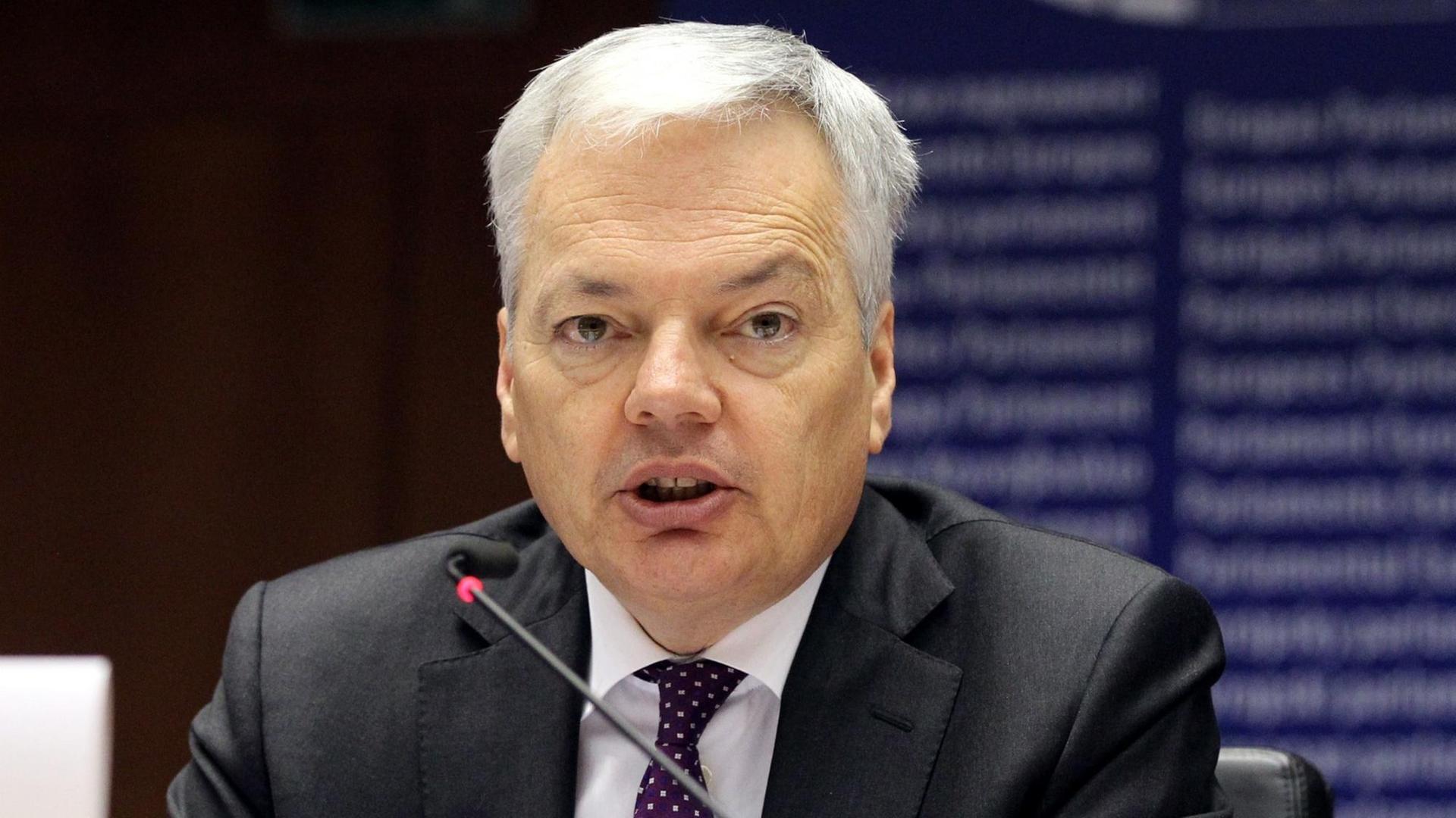 Didier Reynders während einer Rede in Brüssel Didier Reynders während einer Rede in Brüssel