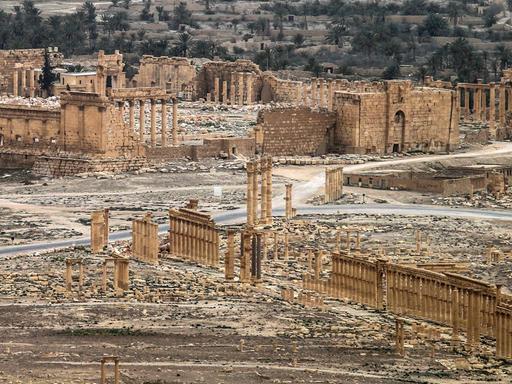 Das antike Weltkulturerbe von Palmyra am 26. März 2016