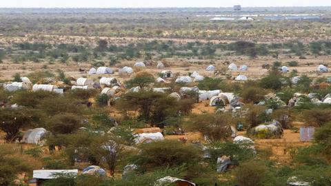 Selbst-organisiertes Flüchtlingscamp am Rande des Flüchtlingslagers Dadaab in Kenia