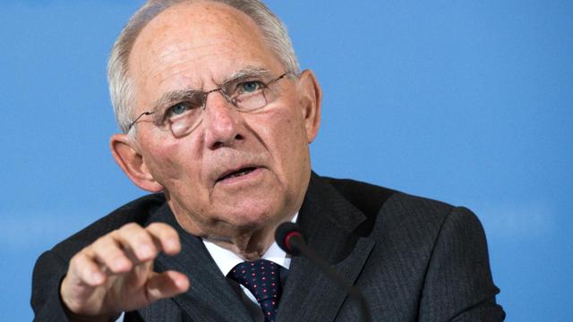 Bundesfinanzminister Wolfgang Schäuble spricht während einer Pressekonferenz