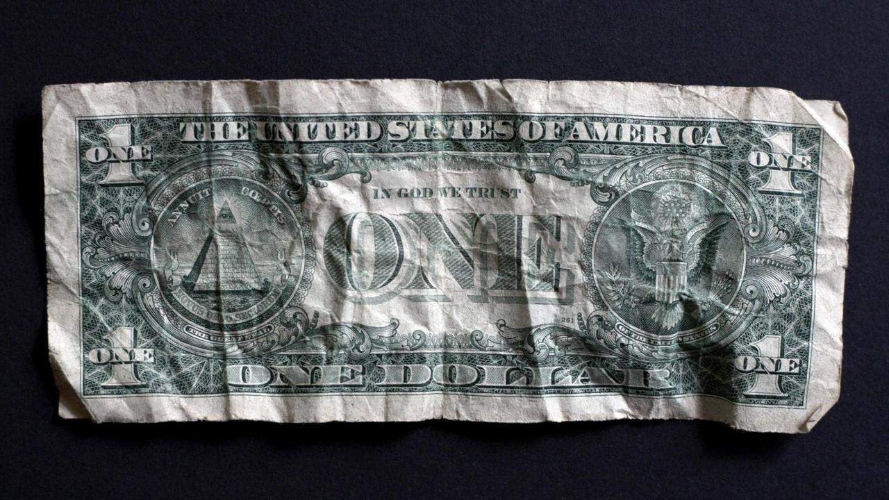 Ein Ein-Dollarschein. Ein Ein-Dollarschein.