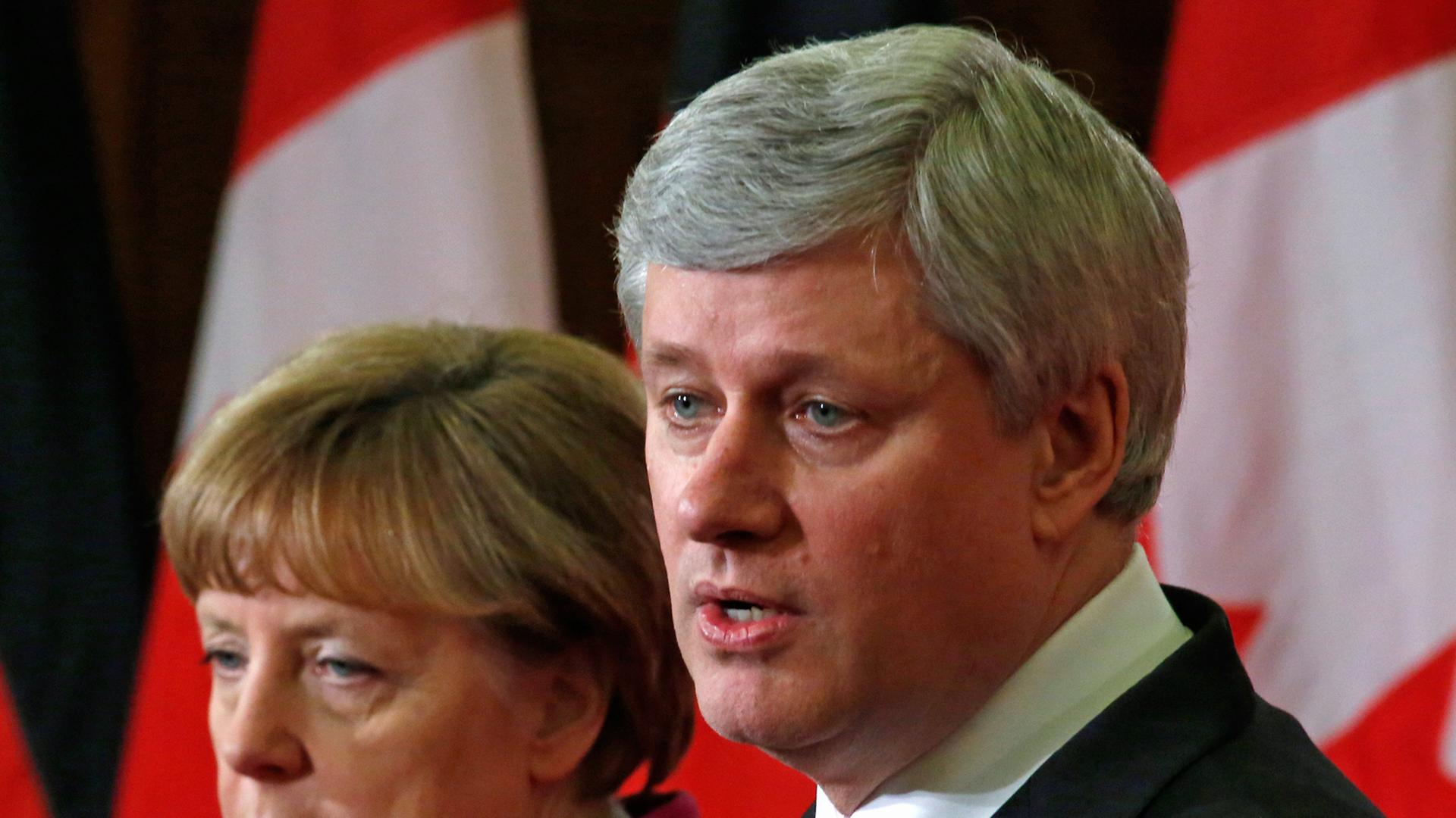 Bundeskanzerlin Angela Merkel und Kanadas Premierminister Stephen Harper Bundeskanzerlin Angela Merkel und Kanadas Premierminister Stephen Harper