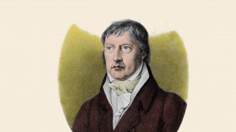 Das Bild zeigt den deutschen Philosophen Georg Wilhem Friedrich Hegel (1770 - 1831) als kolorierter Stich aus dem 19. Jahrhundert.