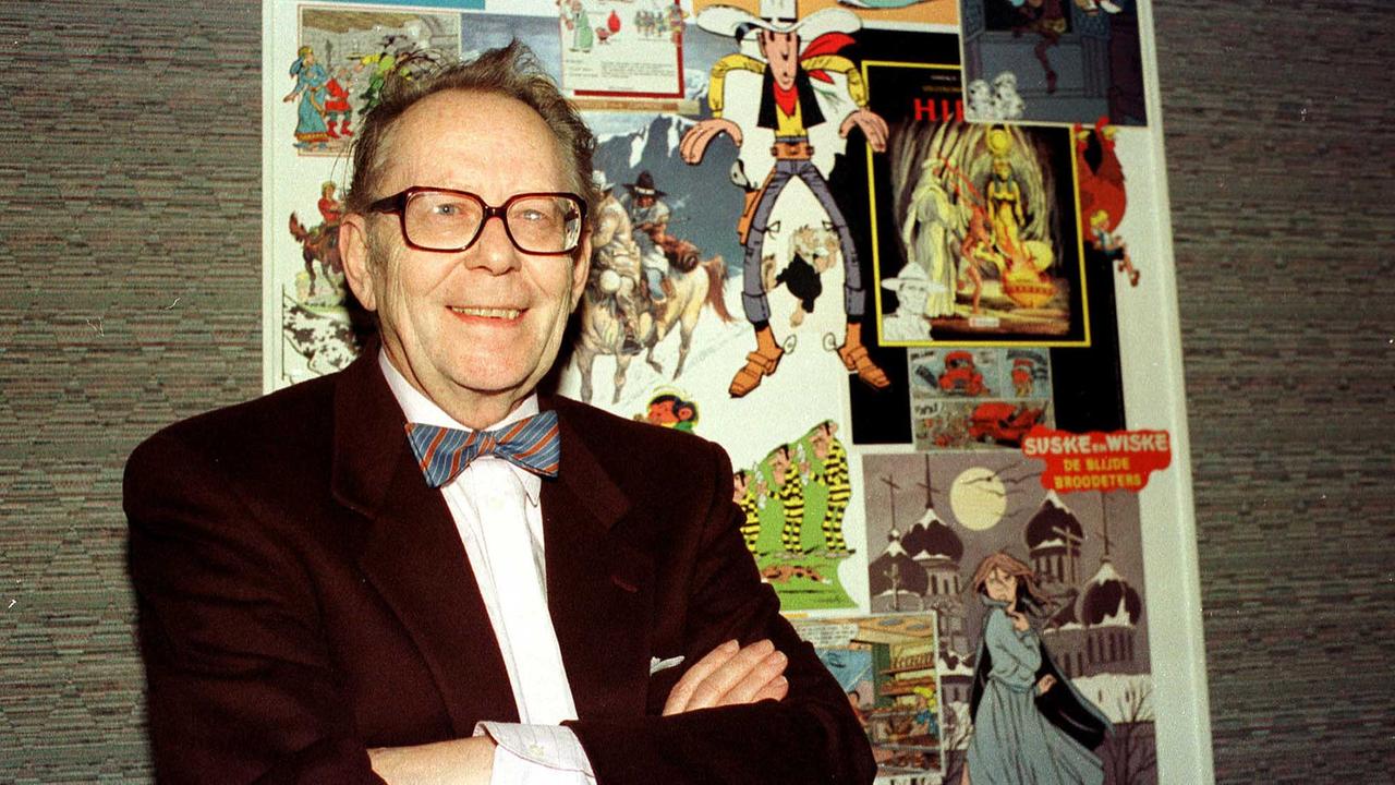 Der belgische Comiczeichner Maurice De Bevere, bekannt unter seinem Künstlernamen Morris im Jahr 2001
Der belgische Comiczeichner Maurice De Bevere, bekannt unter seinem Künstlernamen Morris im Jahr 2001