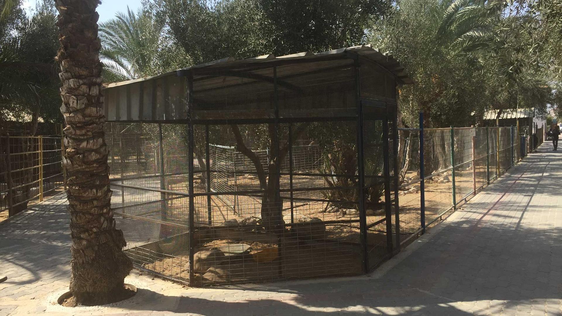 Leere Gehege im Zoo von Khan Younis (Gaza)