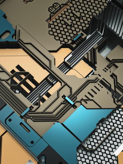 Abstraktes Konzeptdesign einer Platine mit Schaltkreisen.