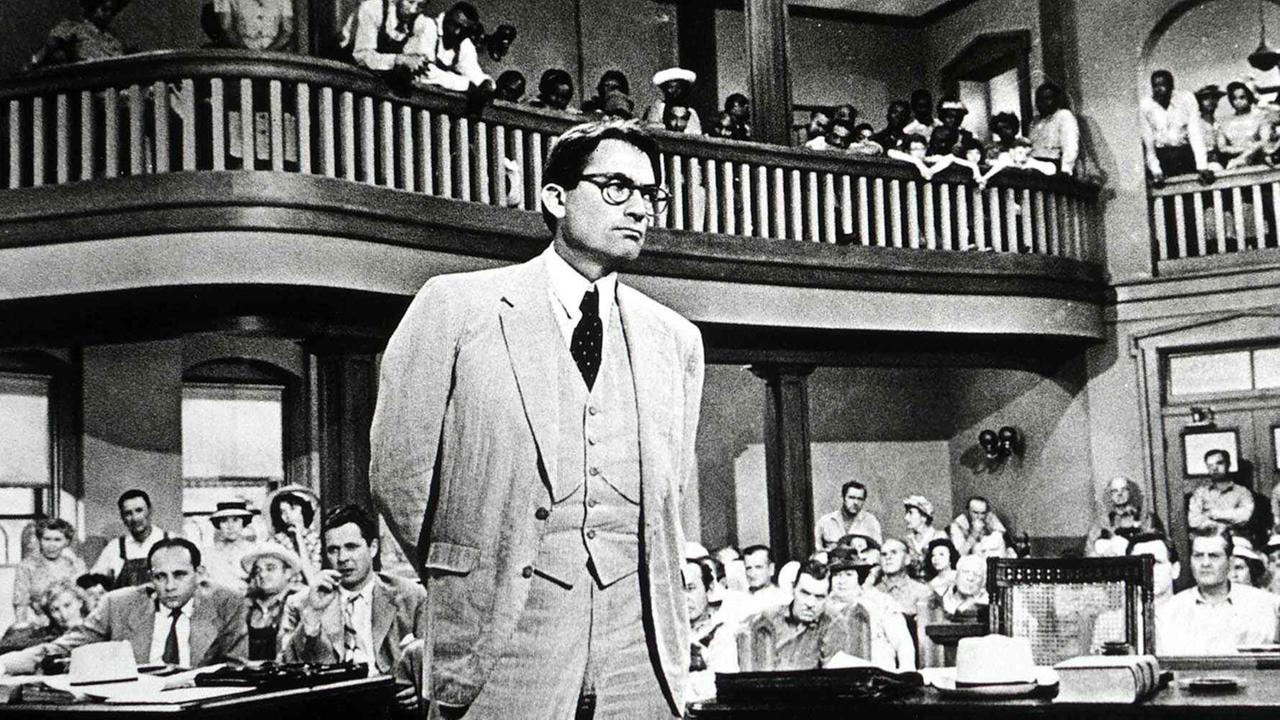 Gregory Peck als Anwalt Atticus Finch in "Wer die Nachtigall stört" (1962). Gregory Peck als Anwalt Atticus Finch in "Wer die Nachtigall stört" (1962).