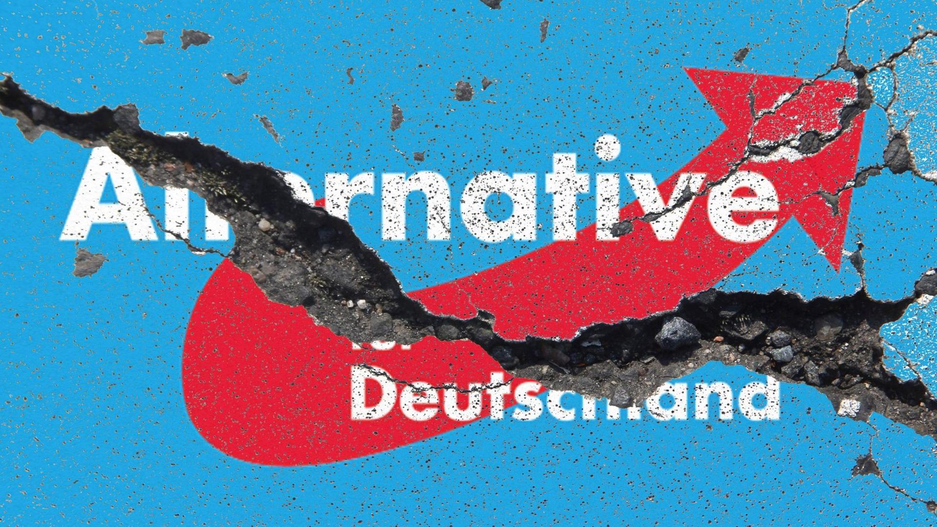 Symbolbild zur drohenden Aufspaltung der Partei und Bundestagsfraktion Alternative für Deutschland AfD: Ein Riss geht durch das Parteilogo Symbolbild zur drohenden Aufspaltung der Partei und Bundestagsfraktion Alternative für Deutschland AfD: Ein Riss geht durch das Parteilogo