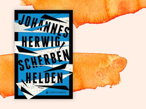 Das Buchcover von "Scherbenhelden" von Johannes Herwig ist vor einem grafischen Hintergrund zu sehen.
