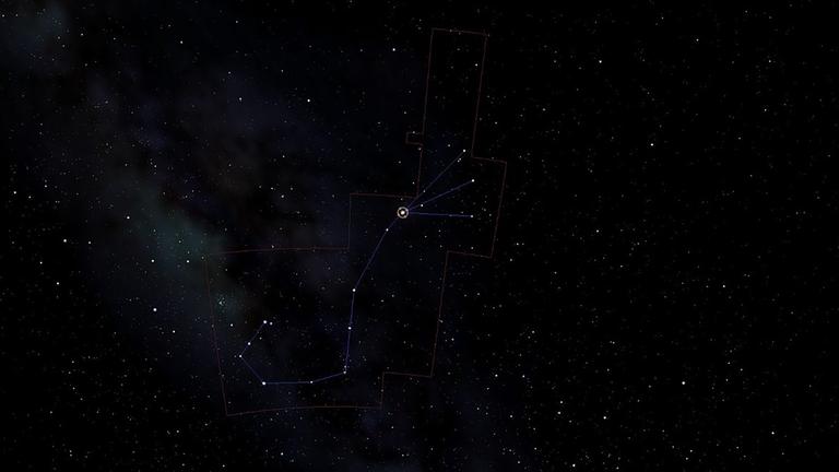 Die Position von Antares im Sternbild Skorpion