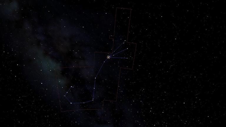 Die Position von Antares im Sternbild Skorpion Die Position von Antares im Sternbild Skorpion