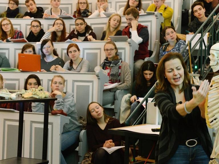 Studenten an der Fakultät Medizin der Universität Halle-Wittenberg.