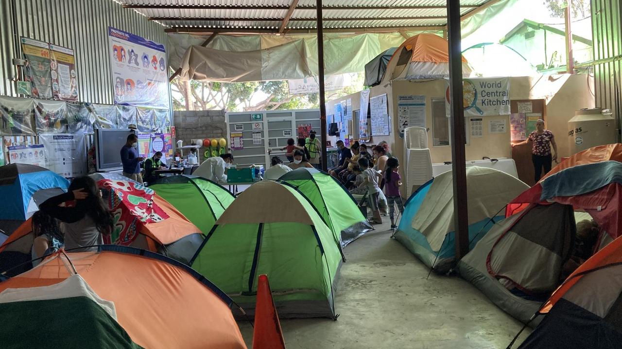 Migranten zelten in eine Herberge an der Grenze zu Mexiko. Migranten zelten in eine Herberge an der Grenze zu Mexiko.