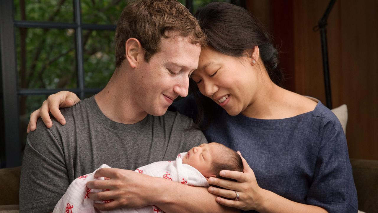 Facebook-Chef Mark Zuckerberg mit seiner Frau Priscilla und Tochter Max