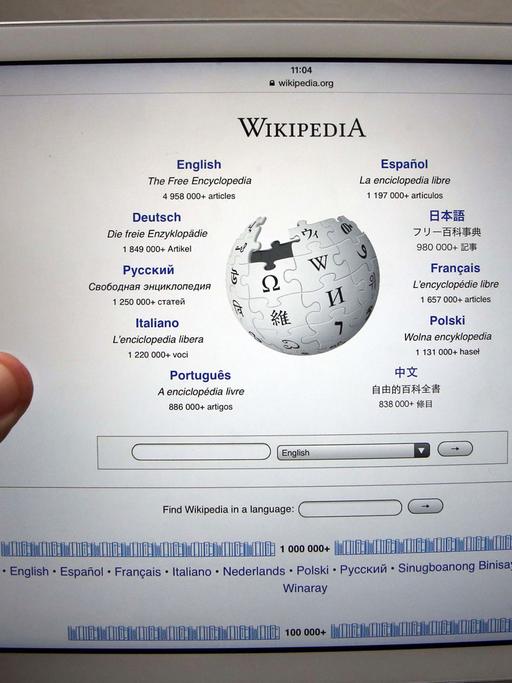 Wikipedia-Seite auf einem ipad