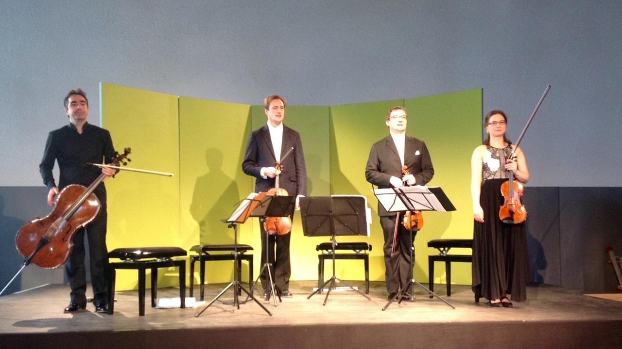 Das Kuss Quartett auf dem Streichquartettfest Heidelberg 2017 in der Alten Pädagogischen Hochschule Heidelberg. Das Kuss Quartett auf dem Streichquartettfest Heidelberg 2017 in der Alten Pädagogischen Hochschule Heidelberg.