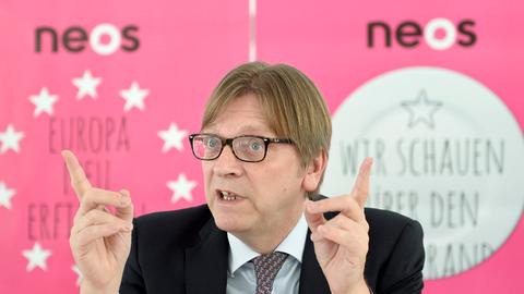 Guy Verhofstadt, Fraktionsvorsitzender der Liberalen im Europäischen Parlament und ehemaliger belgischer Premierminister