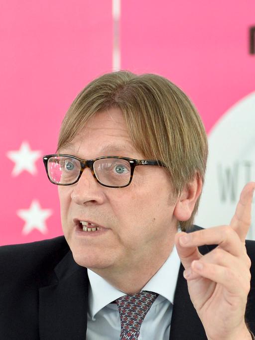 Guy Verhofstadt, Fraktionsvorsitzender der Liberalen im Europäischen Parlament und ehemaliger belgischer Premierminister