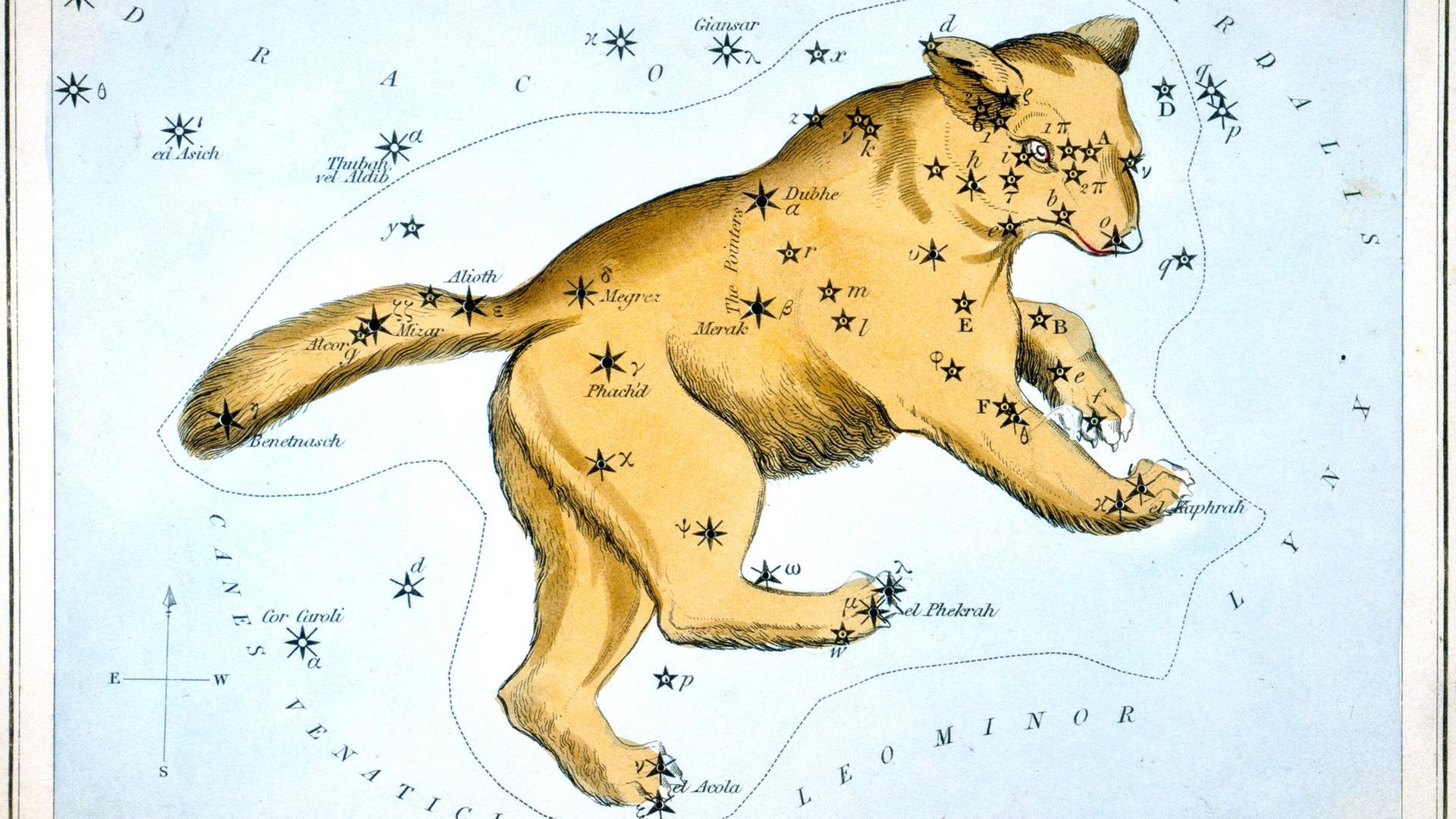 Historische Sternnamen, wie hier im Großen Bär, gibt es seit Jahrtausenden – die IAU hat nun etliche davon offiziell bestätigt.