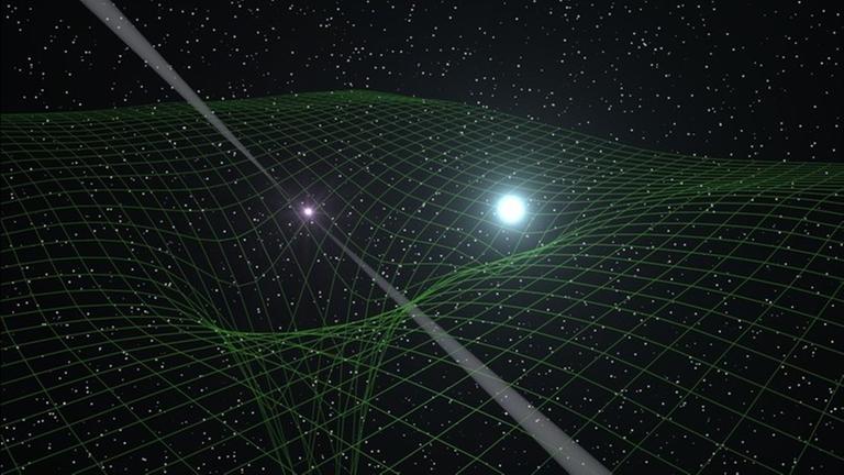 Beispiel für eine Raumkrümmung am Pulsar PSR J0348+0432 Beispiel für eine Raumkrümmung am Pulsar PSR J0348+0432