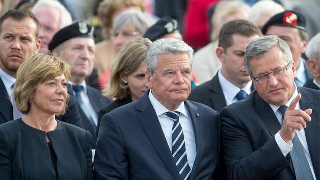 Bundespräsident Gauck und Polens Präsident Komorowski bei der Gedenkveranstaltung zum Ausbruch des Zweiten Weltkriegs in Danzig