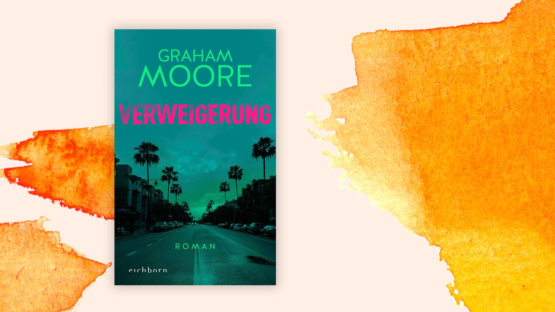 Das Cover des Krimis "Verweigerung" von Graham Moore auf orange-weißem Hintergrund. Das Cover des Krimis "Verweigerung" von Graham Moore auf orange-weißem Hintergrund.