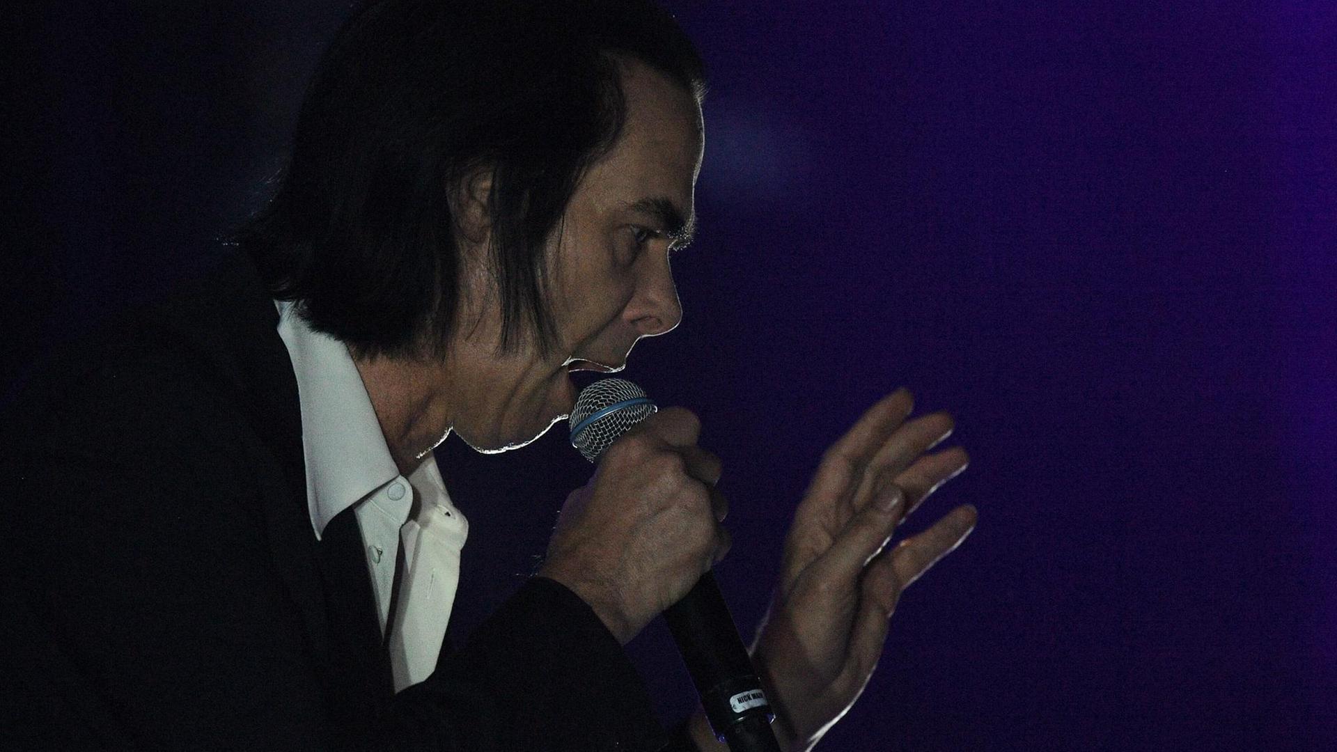 Der Musiker Nick Cave bei einem Konzert in Moskau Der Musiker Nick Cave bei einem Konzert in Moskau
